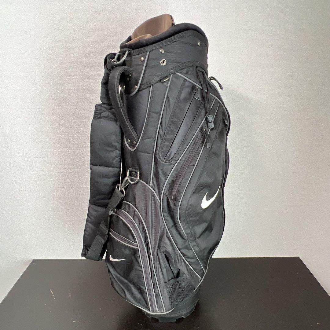希少 ナイキ NIKE キャディバッグ ブラック 6分割 フード付 ゴルフバッグ