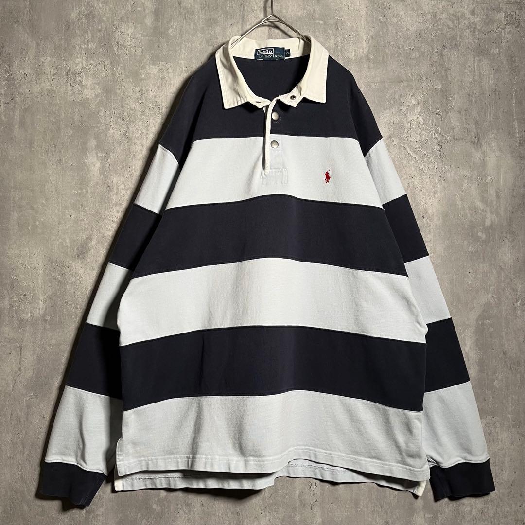 ⭐️希少⭐️ラルフローレン ラガーシャツ ボーダー XL ビッグサイズ ネイビー