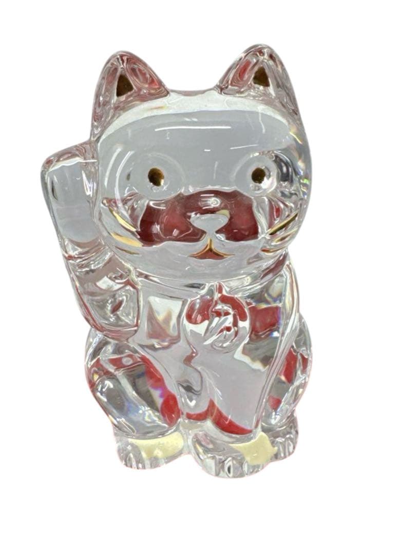 【美品】バカラ Baccarat 招き猫 ネコ クリスタル Lucky Cat