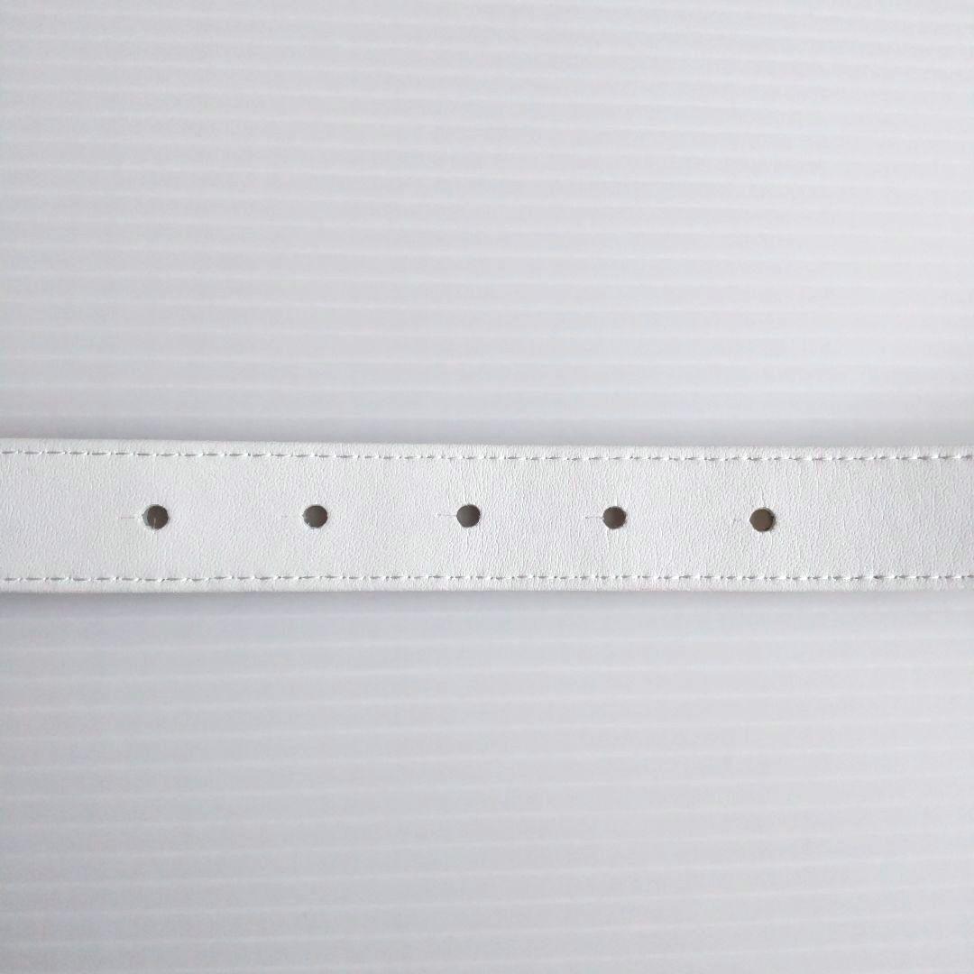 【美品】アンパスィ レディース ゴルフ ベルト ホワイト ロゴバックル