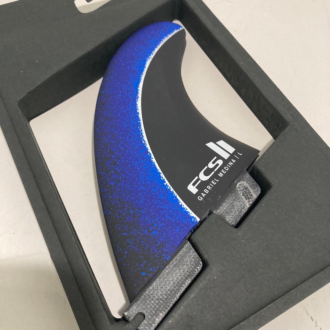 新品 正規 サーフィン フィン FCS II ガブリエル メディーナ ブルー L