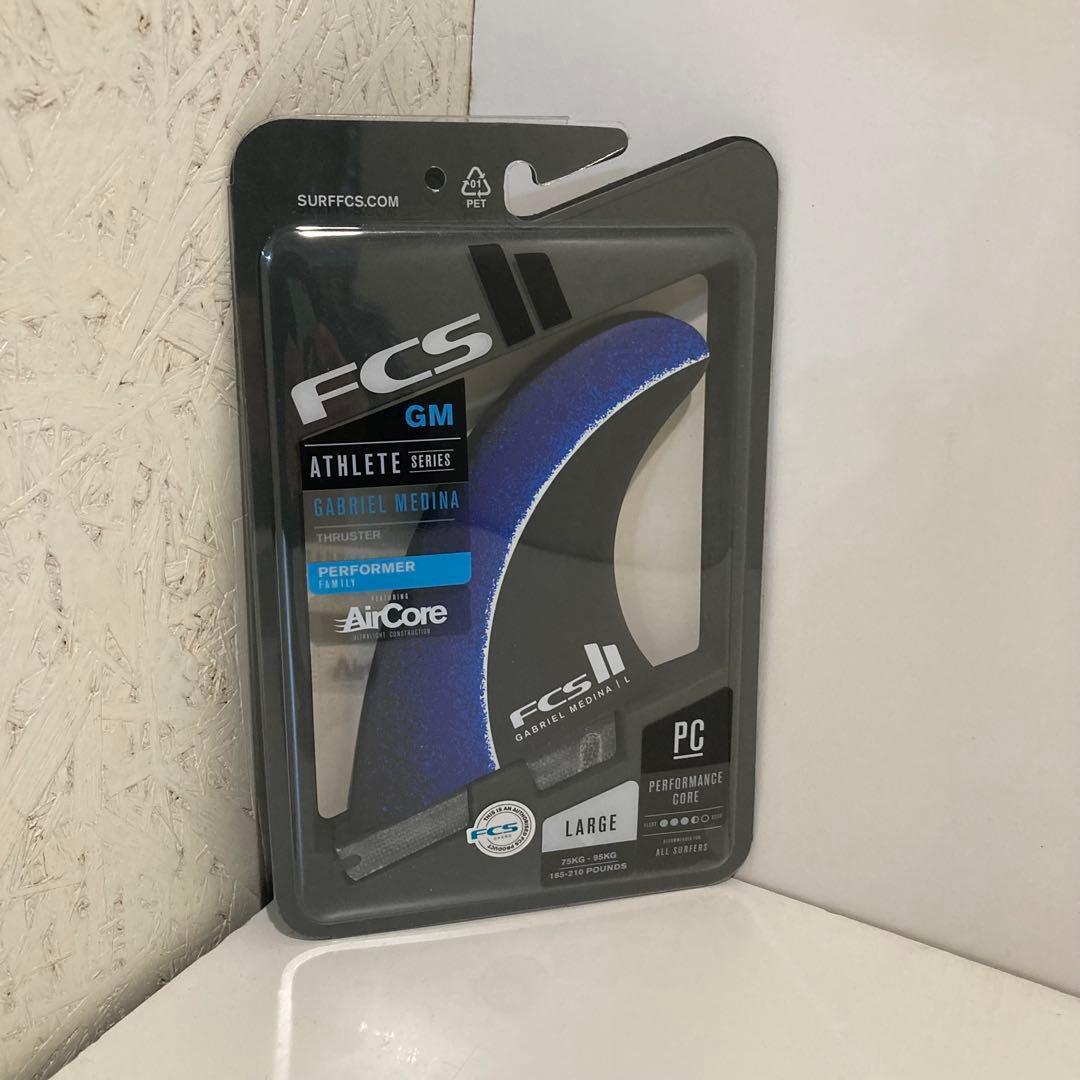 新品 正規 サーフィン フィン FCS II ガブリエル メディーナ ブルー L