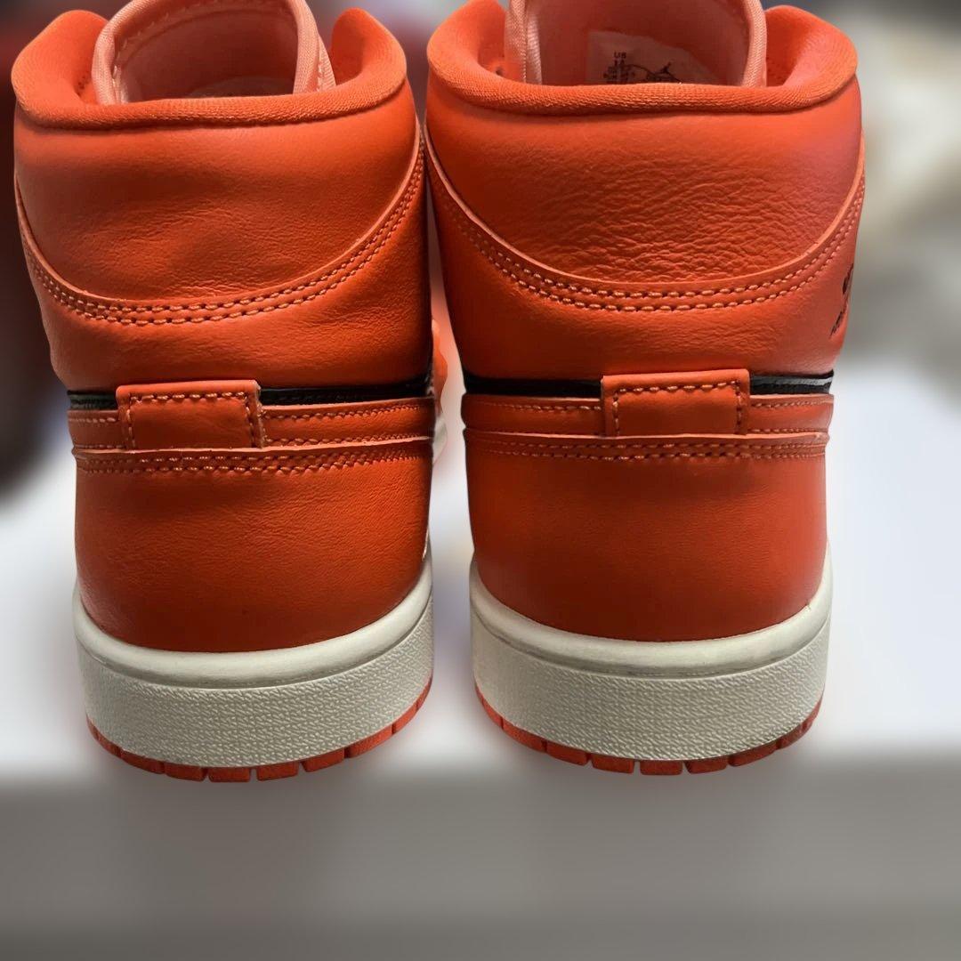 【美品】NIKEエアジョーダン MIDクリムゾンブリス/ブラック/セイルほぼ新品