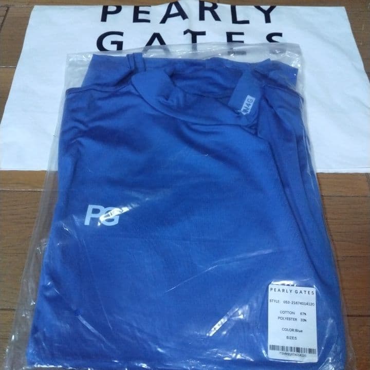 ⭐新品未使用⭐PEARLYGATES⭐半袖⭐モック⭐青⭐サイズ5⭐