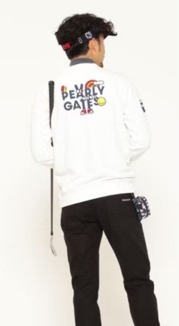 新品 正規品 パーリーゲイツ どうしちゃったPG 白 サイズ7