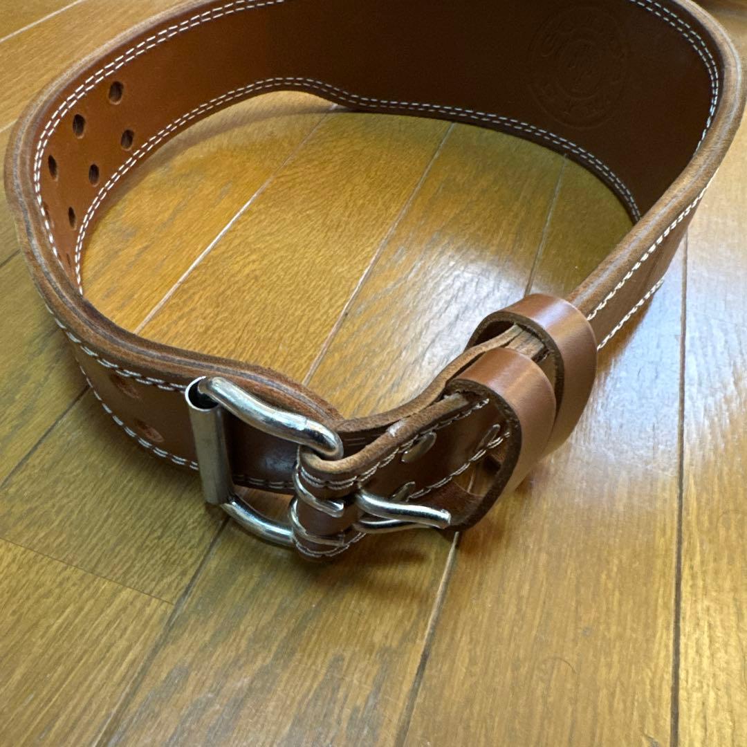 レザー ウエイトトレーニングベルト ブラウン Mサイズ