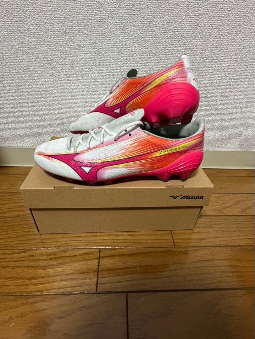 Mizuno サッカーシューズ ホワイト/ピンク/オレンジ