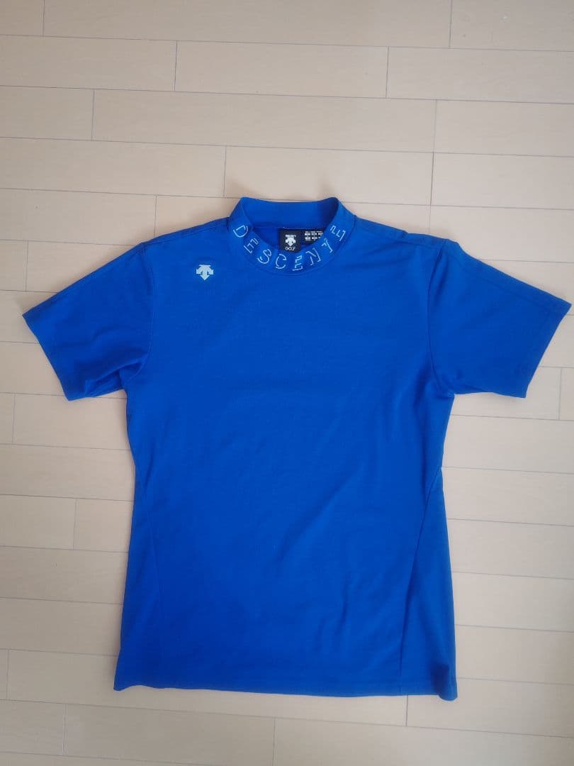 DESCENTE GOLF デサントゴルフ モックシャツ ブルー 青 L
