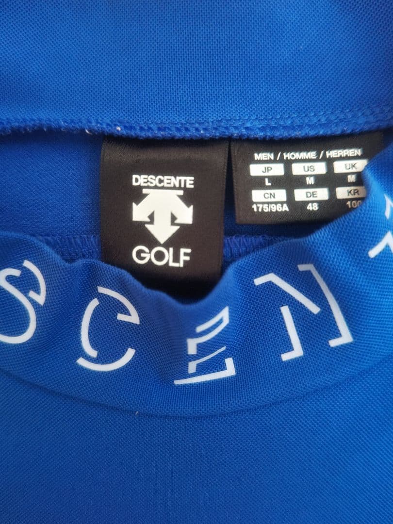 DESCENTE GOLF デサントゴルフ モックシャツ ブルー 青 L