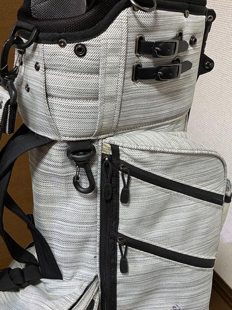 Jones キャディバッグ　ジョーンズ　ライトグレー×ピンク　トゥルーパー