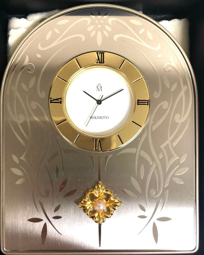 MIKIMOTO パール付き 置き時計、フォトフレーム、ボールペン 4点セット