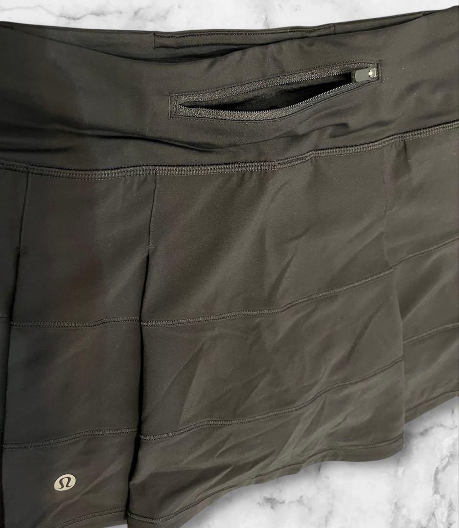【新品】lululemon 黒 M スカート インナーパンツ一体型 ポケット付