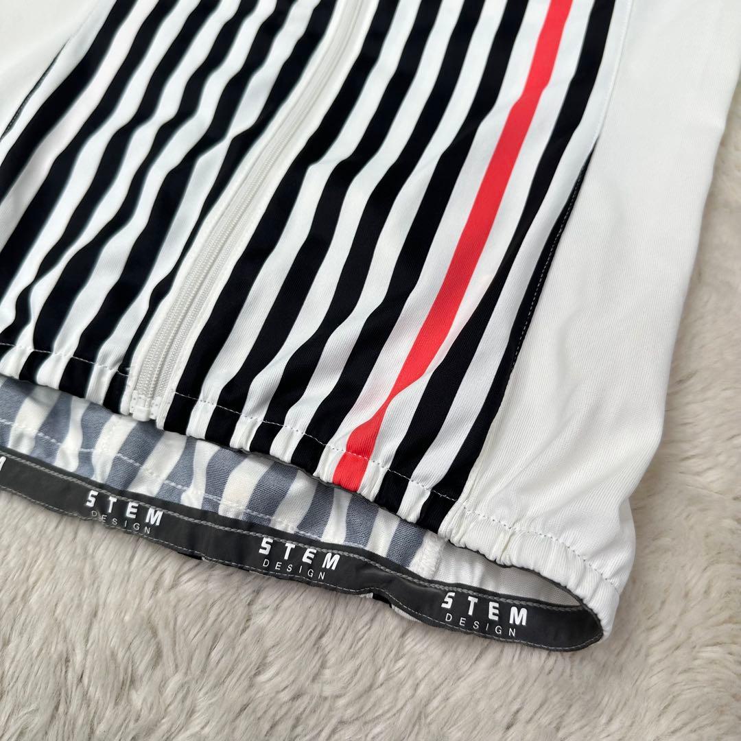 ✨美品✨STEM DESIGN 日本製 ストライプ 半袖サイクルジャージ XS