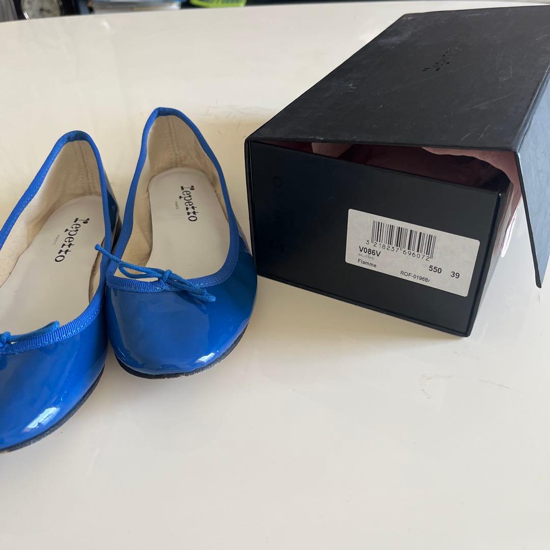 Repetto バレエシューズ 青 39 箱付き