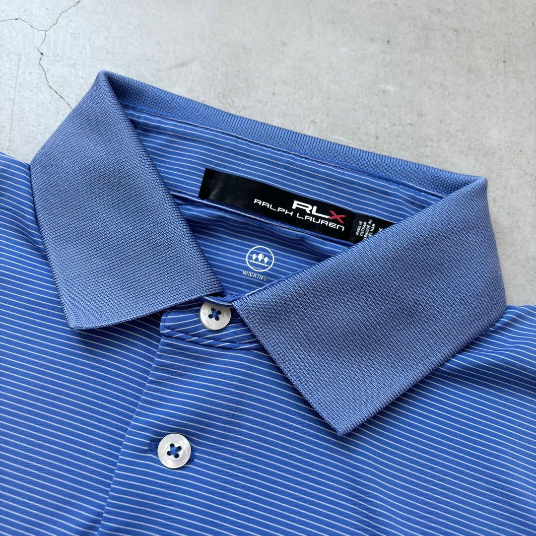 【美品】RLX RALPH LAUREN ラルフローレン ボーダー半袖ポロシャツ