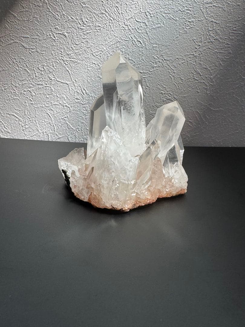 高品質 透明感抜群 造形美◎水晶クラスター ピンクニュアンス