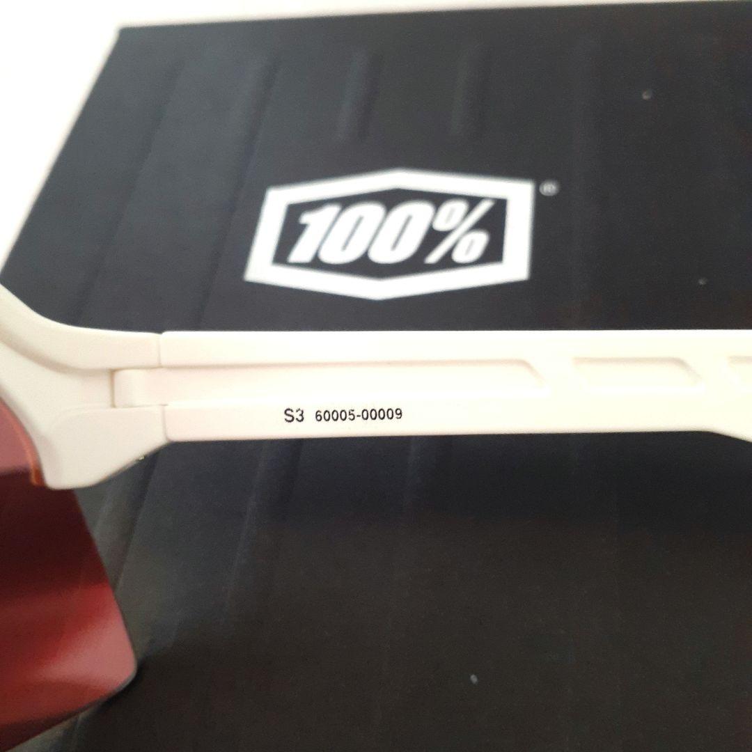 100% S3 ホワイト レッド ワンハンドレッド サングラス