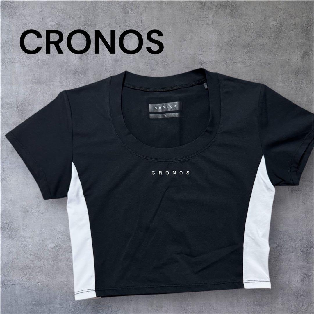 CRONOS クロノス クロップド Tシャツ ブラック