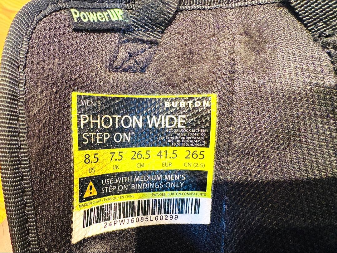 Burton PHOTON step on 26.5cmとビンディング Mサイズ