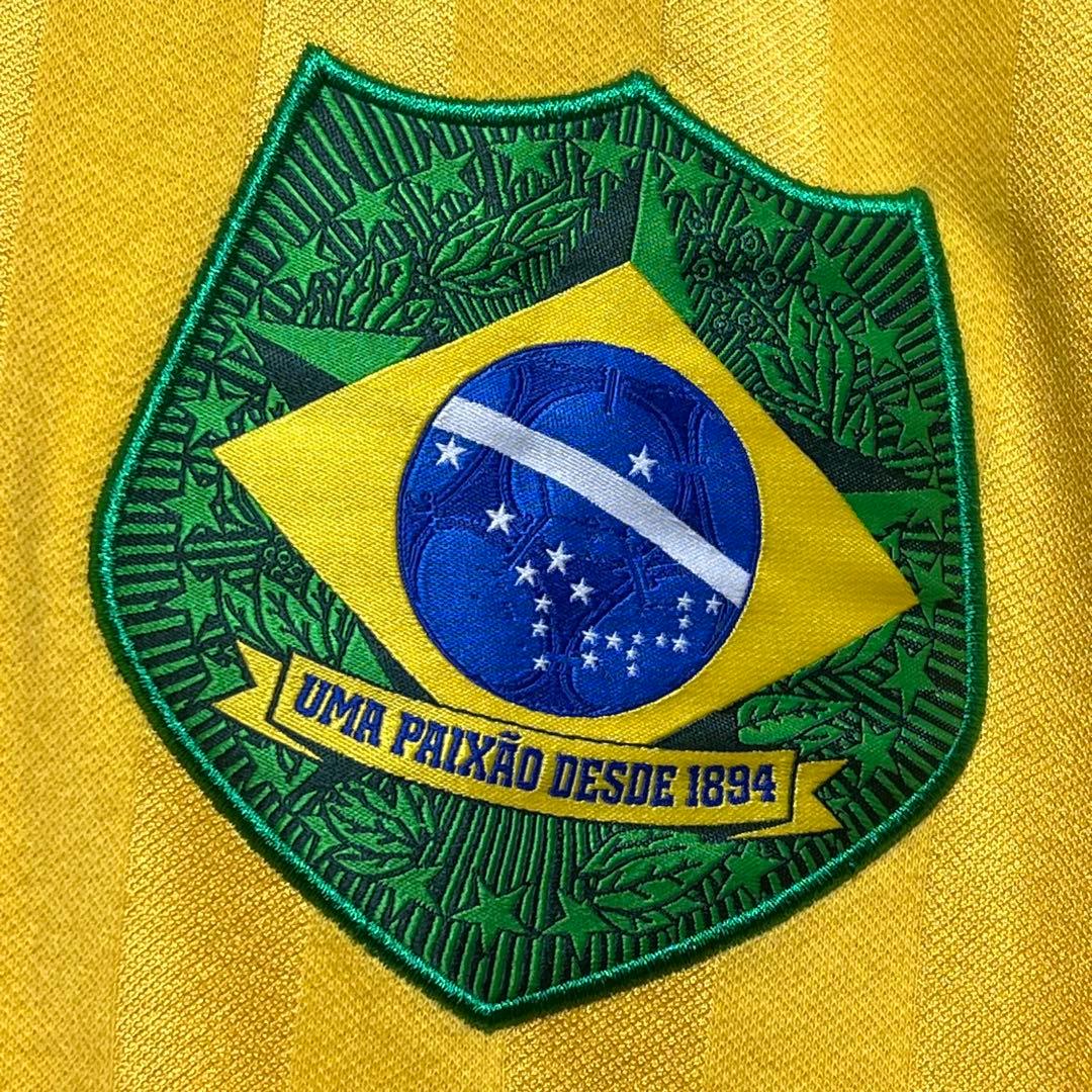 アディダスオリジナルス　ゲームシャツ　2XL イエロー　刺繍ロゴ　ブラジル代表