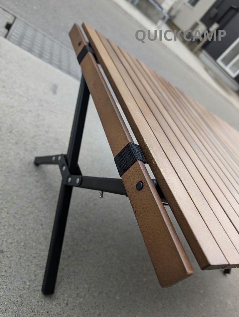 QUICKCAMP　折りたたみ ウッドロールテーブル 90×60cm