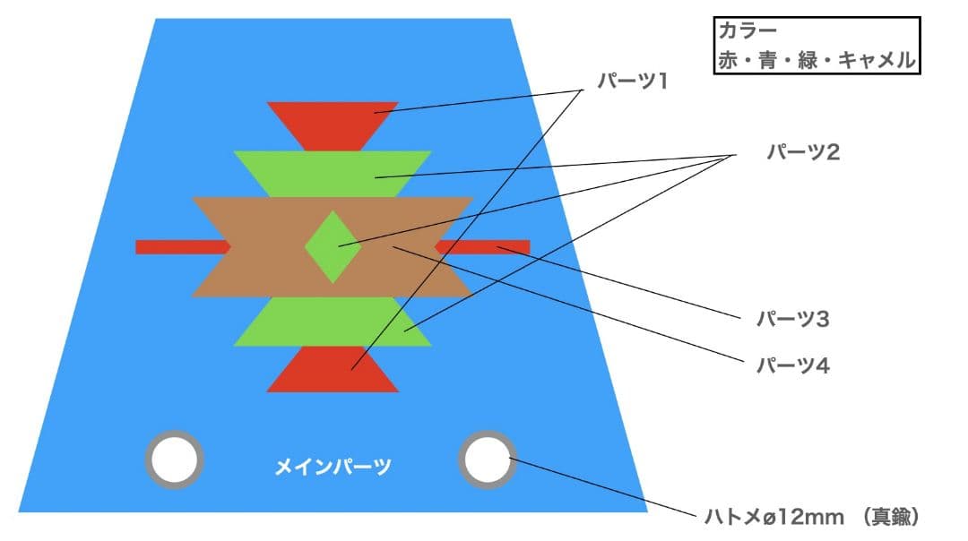 本革ヌメ革 レザー タープアダプター ワンポールテント サーカスtc ナバホ柄