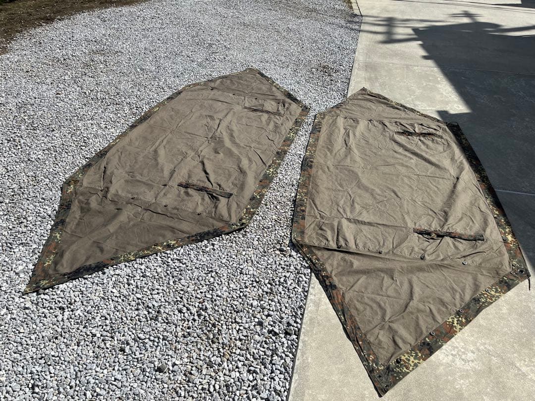 ドイツ軍　パップテント　薪ストーブ穴有り　付属品全部揃ってます