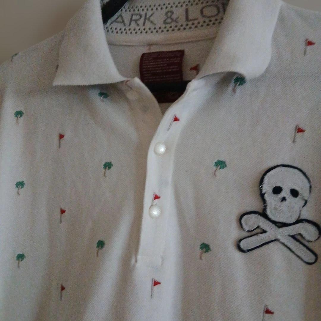 ARK & LO マーク&ロナ ゴルフフラッグ刺繍ポロシャツ