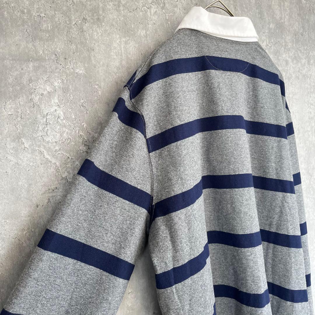 【美品】ポロ ラルフローレン 長袖 ラガーシャツ ボーダー メンズ 古着