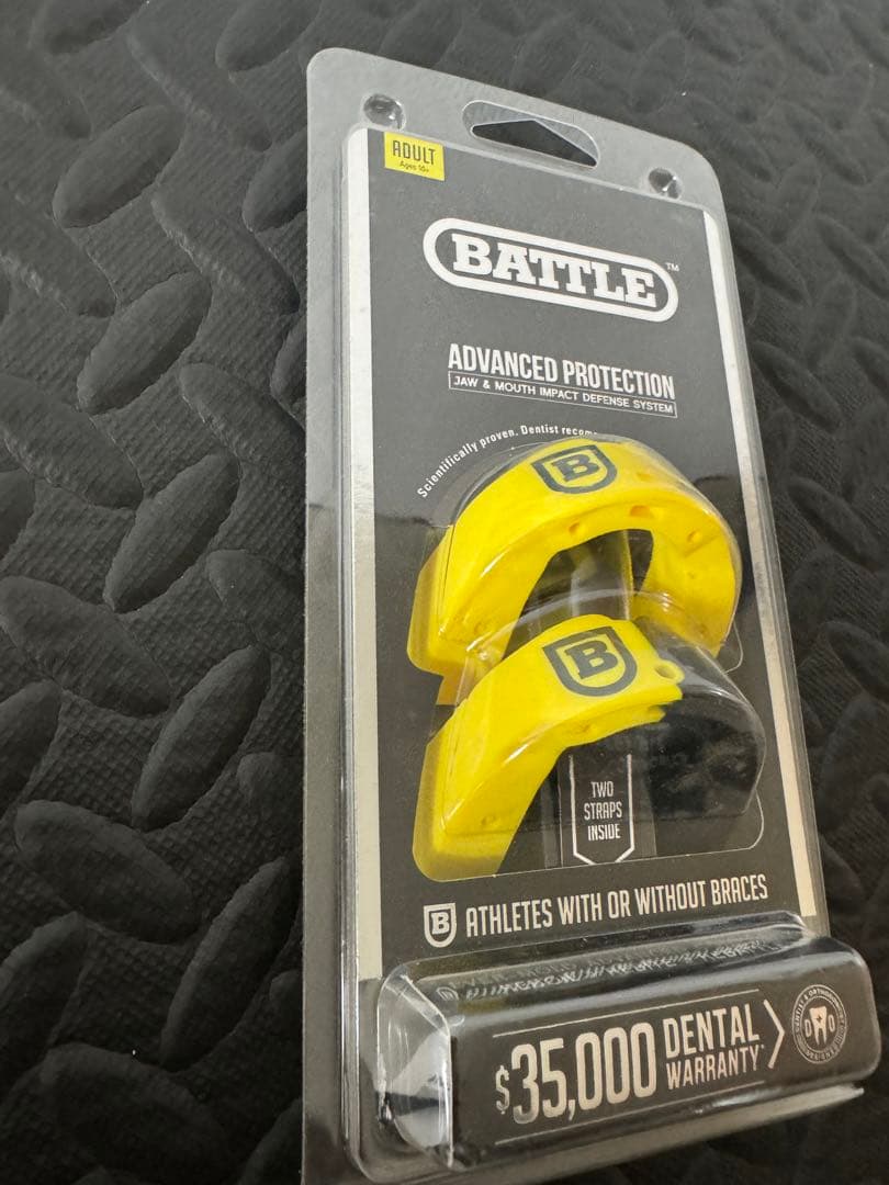 BATTLEマウスピース スタンダードタイプ 黄/黒+黄色 フリーサイズ 格闘技
