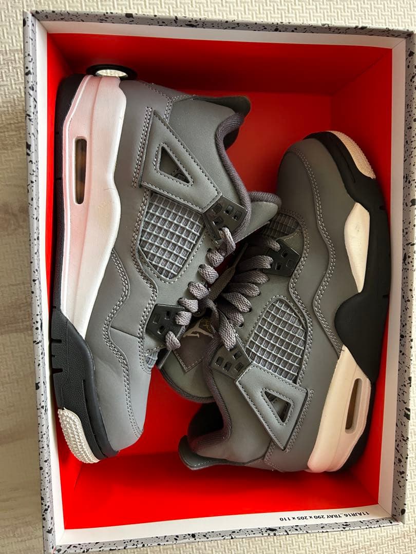 シューズ(女性用) NIKE GS AIR JORDAN 4 RETRO \"COOL GREY\"