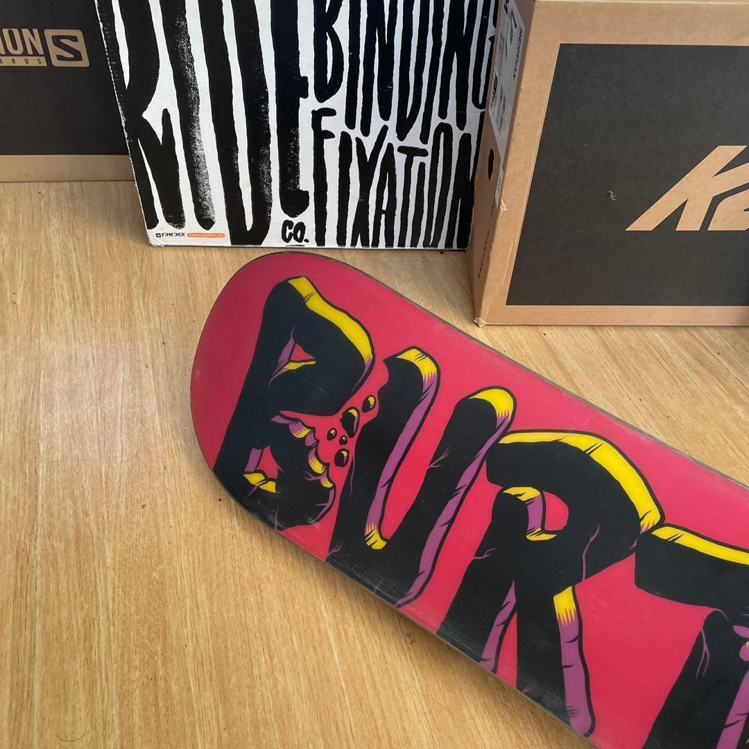 BURTON　キッズスノーボードセット　100cm　バートン　バイン付4点セット