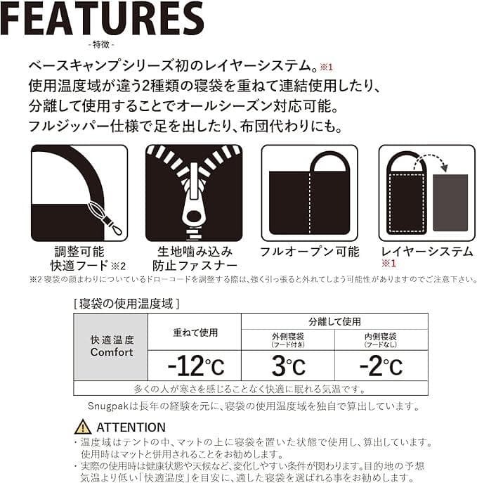 Snugpak BASECAMP SLEEP SYSTEM寝袋 シュラフ