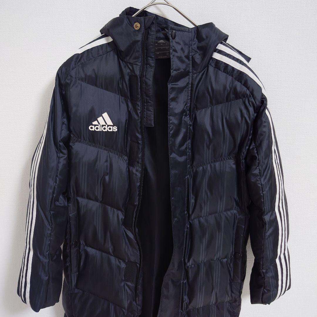【美品】adidas アディダス 高機能ベンチコート 140サイズ　サッカー　黒