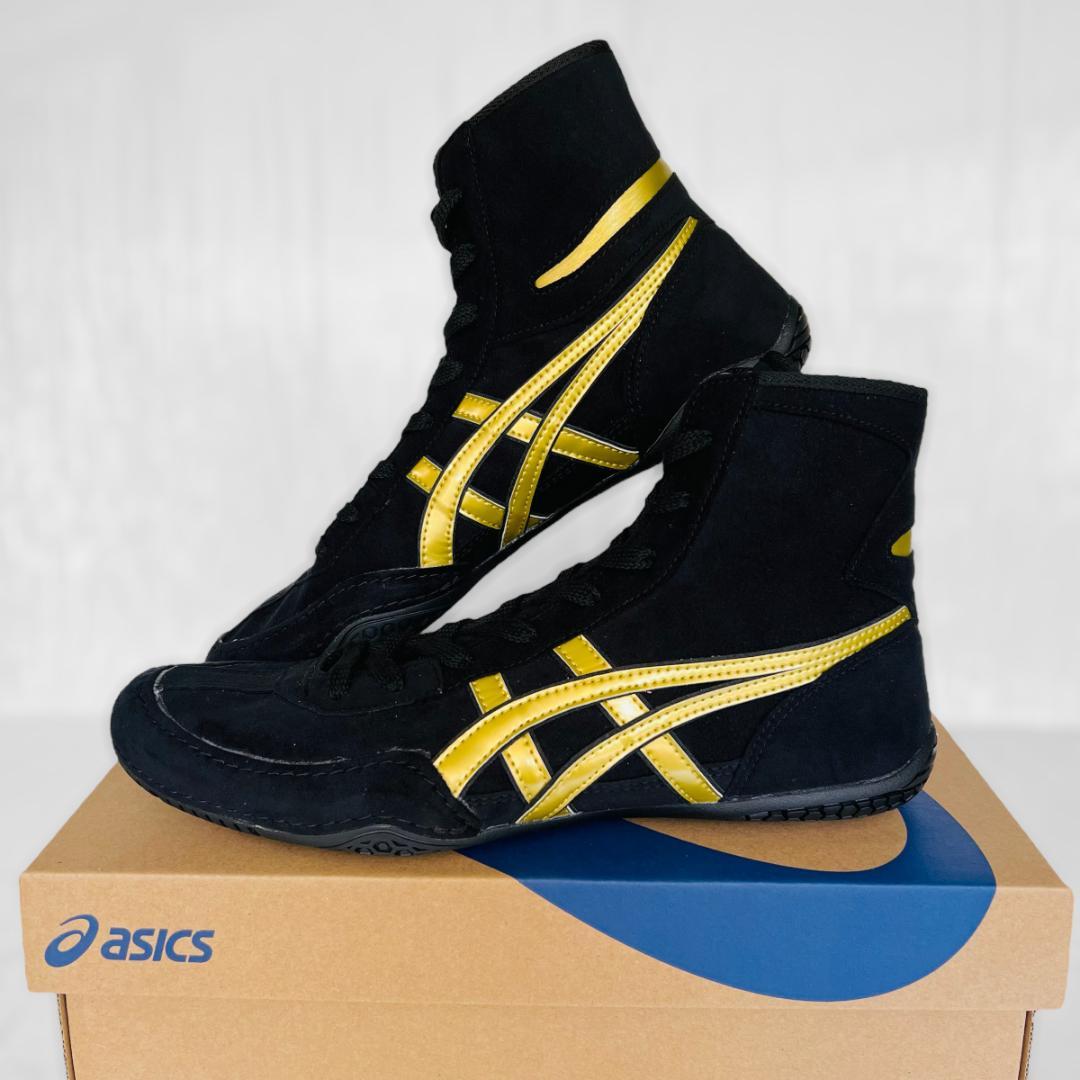 アシックス レスリングシューズ 黒xゴールド US10.5/27.5cm