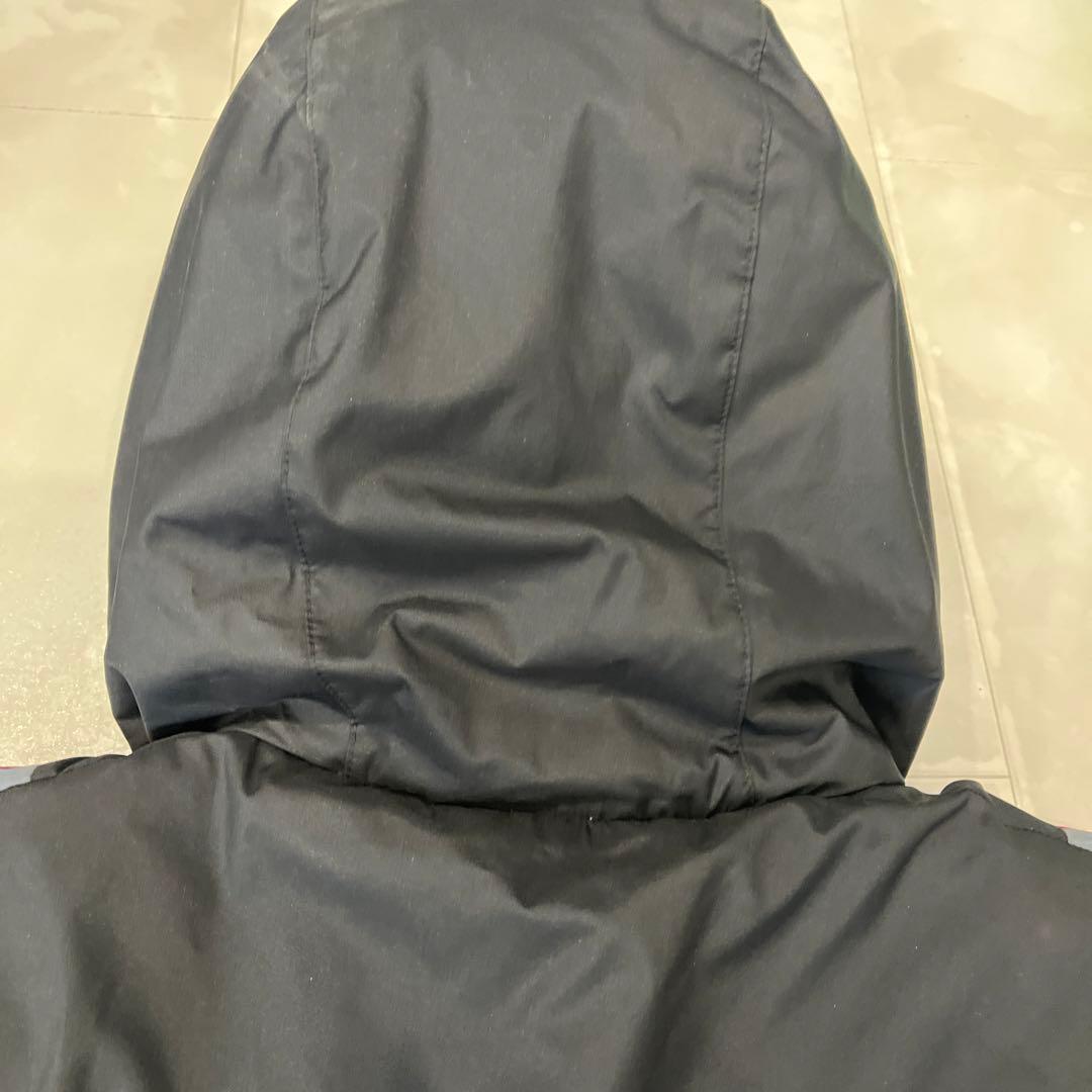 adidas アディダス　ベンチコート 黒/赤 フード付き　サイズL