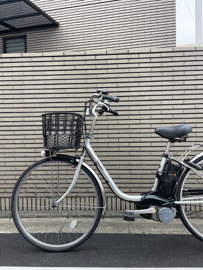 パナソニック電動アシスト自転車 シルバー バスケット付き26DPBA12