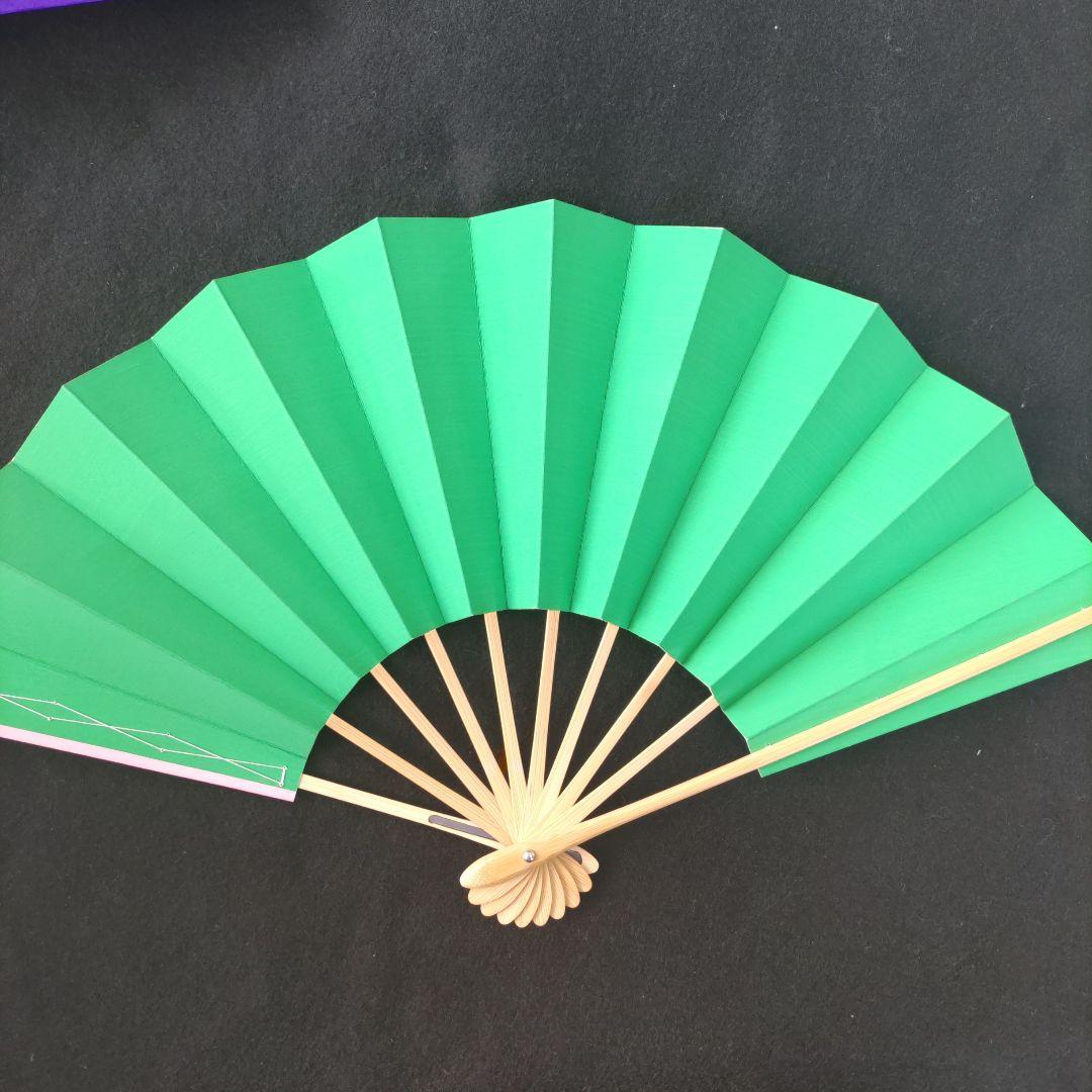 舞扇 (17) 未使用新品 美品 表裏色違い2本セット 扇子 舞台 工芸品