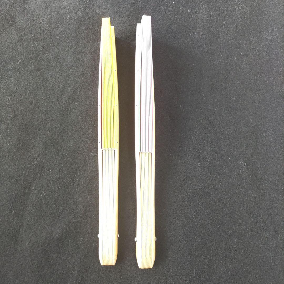 舞扇 (17) 未使用新品 美品 表裏色違い2本セット 扇子 舞台 工芸品