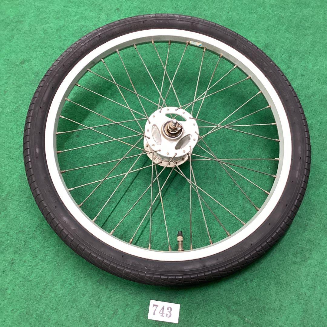 アルミホイール　20x1.75 前輪　タイヤ付　ハブダイナモ　フロント　J1端子