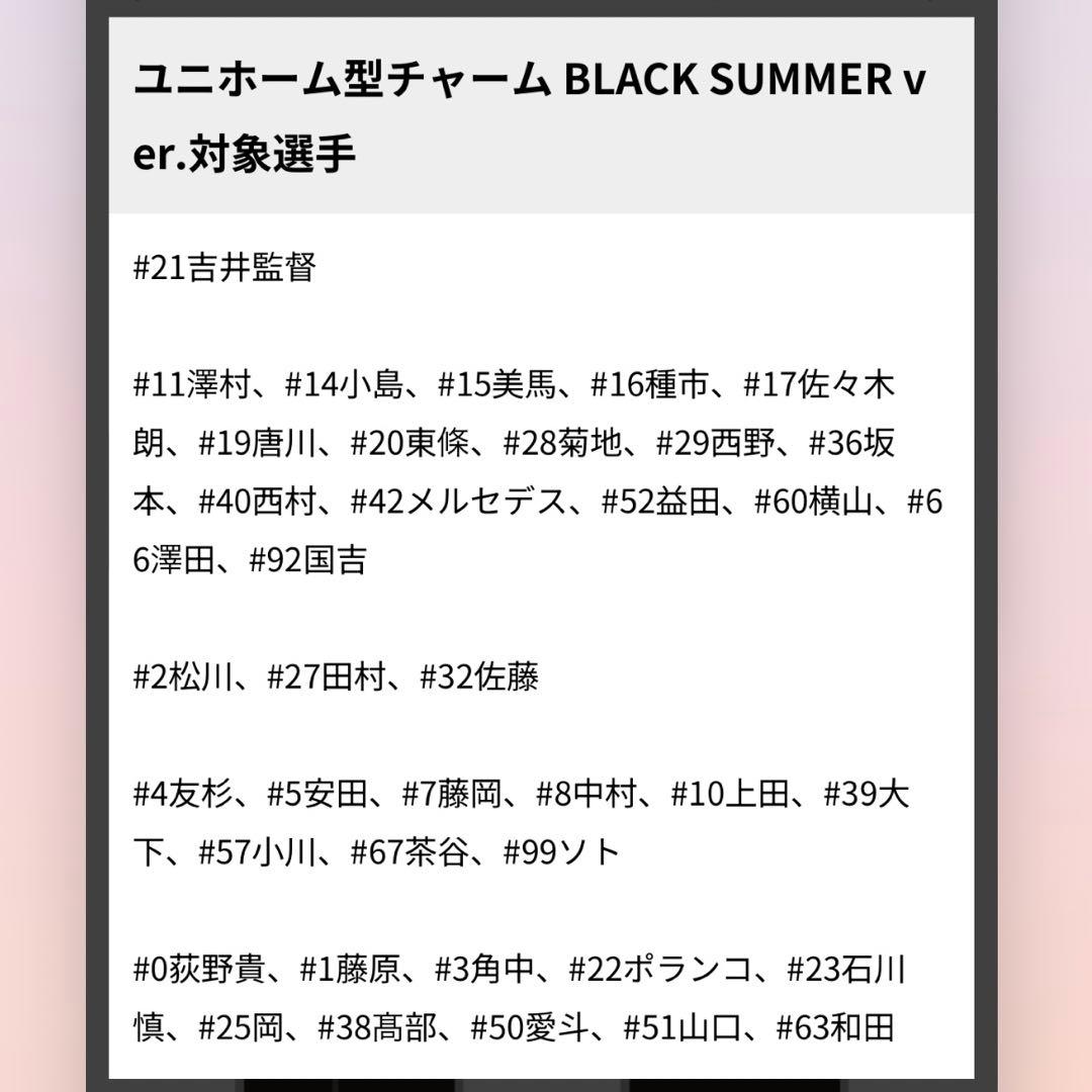 マリーンズユニフォーム型チャームBLACK SUMMER2024ver 40個