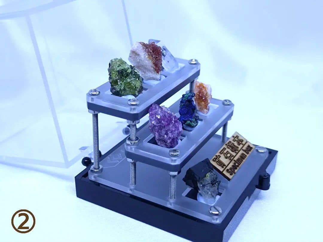 ミニ 鉱物 標本 セット　7種類入　（①〜⑤の中から選べます）　原石　ケース付