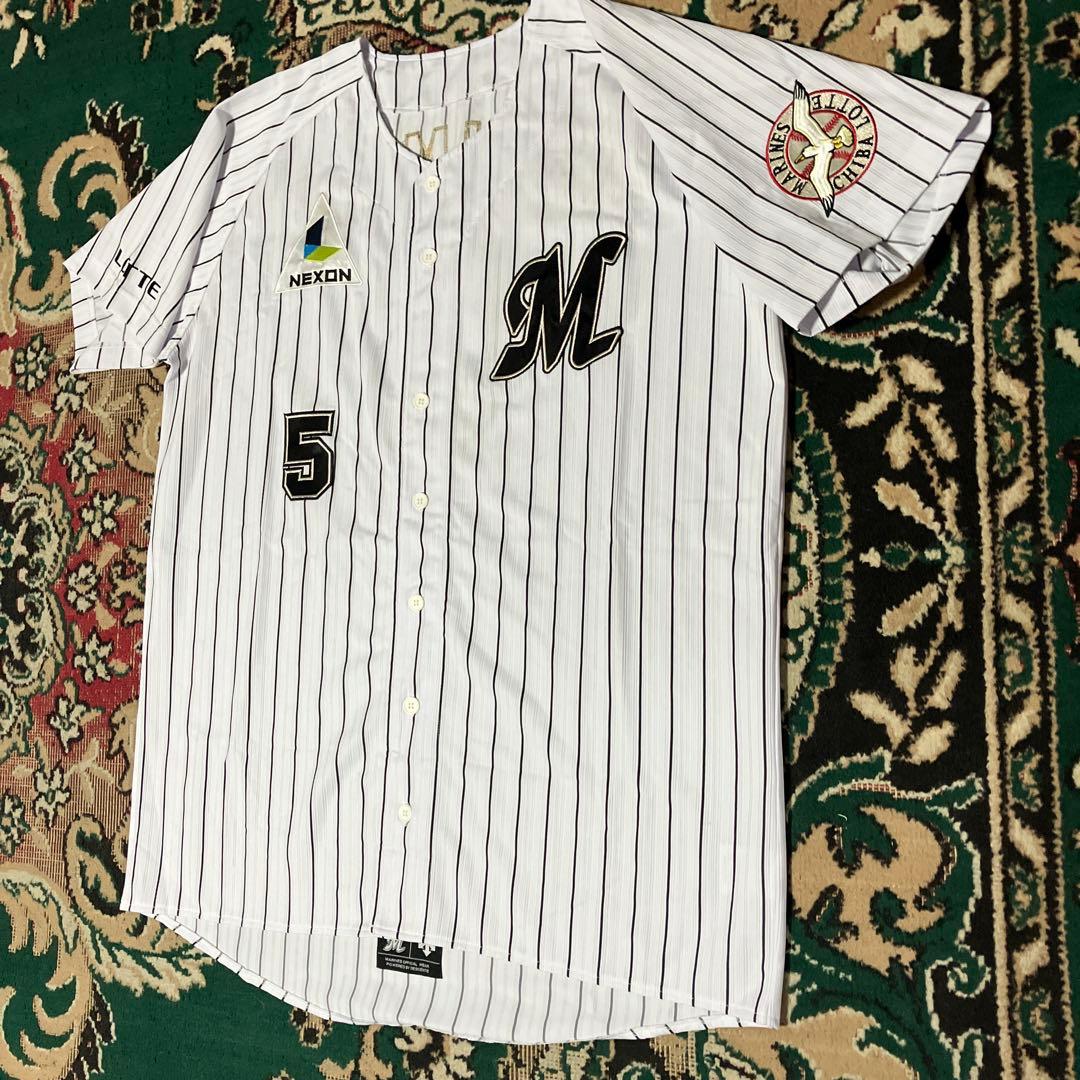 美品　千葉ロッテマリーンズ　ユニフォーム　DESCENTE 伊志嶺翔大　背番号5