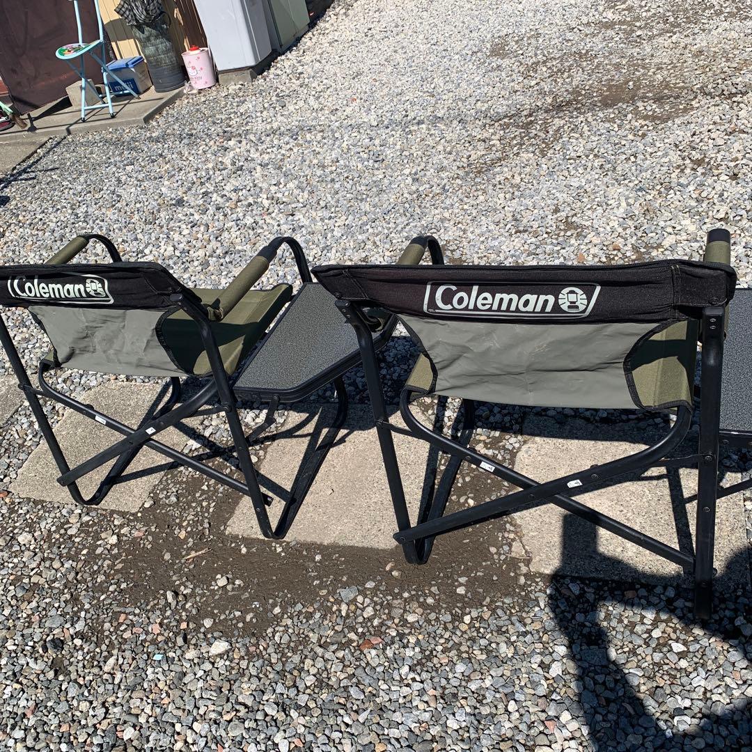 コールマン(Coleman) サイドテーブル付デッキチェア2台 折り畳み