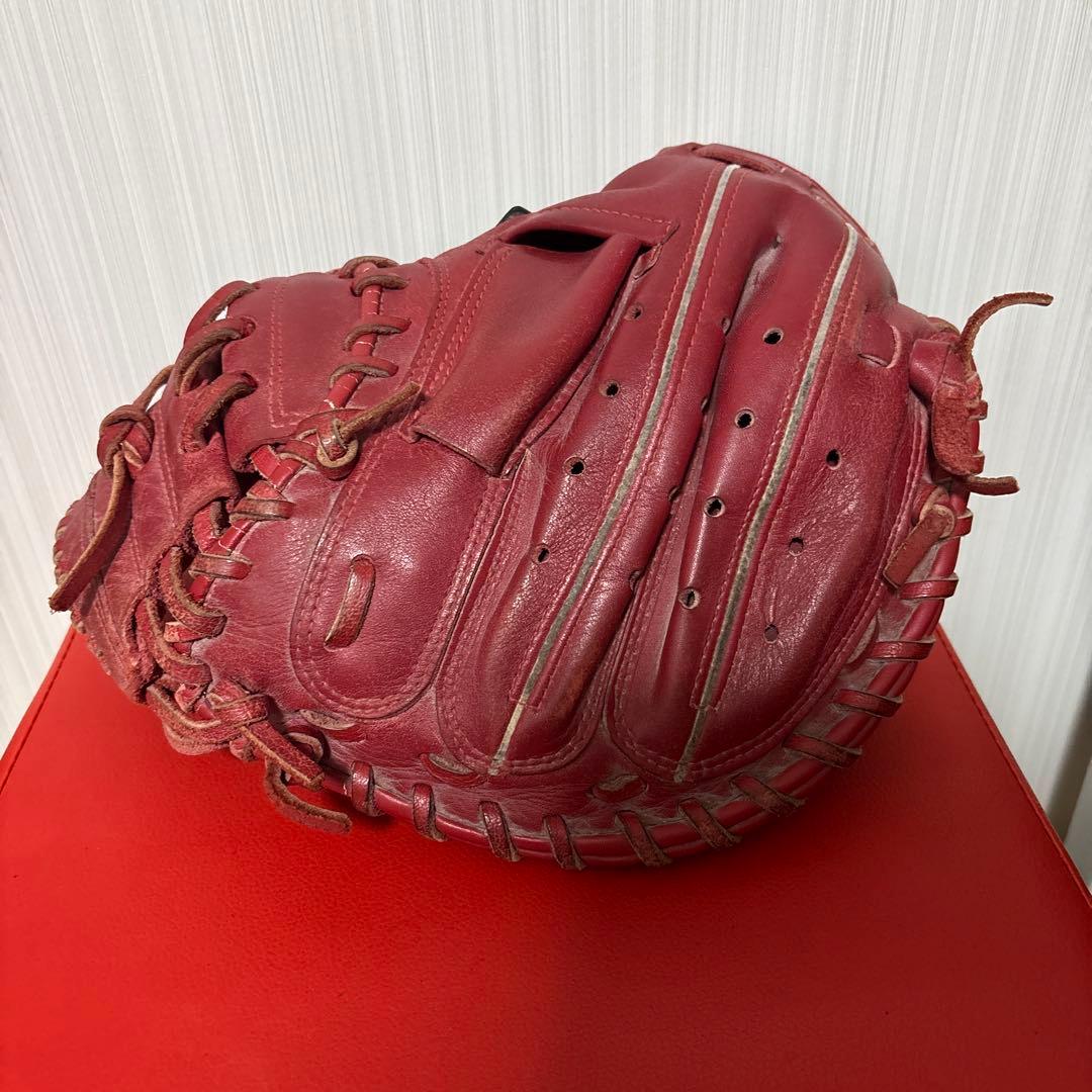 ZETT 少年野球　軟式　キャッチャーミット　グローブ　赤　小学生　中学生