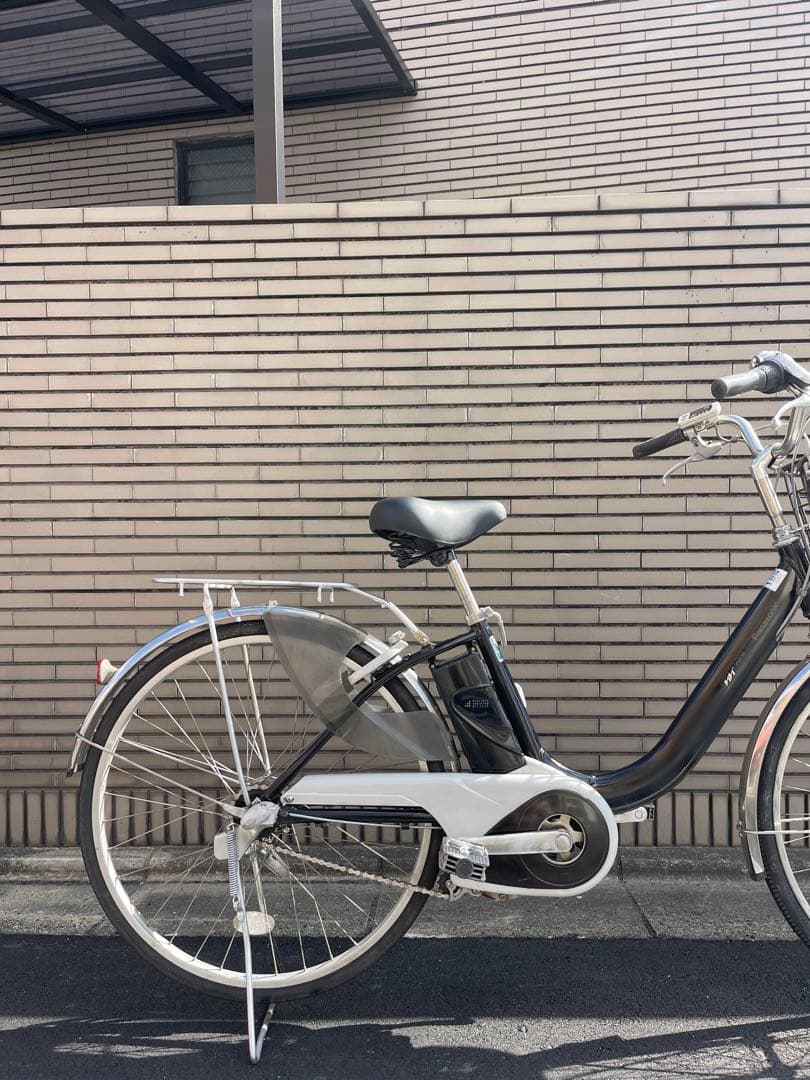 8.9ahパナソニック電動アシスト自転車 黒前バスケット付き