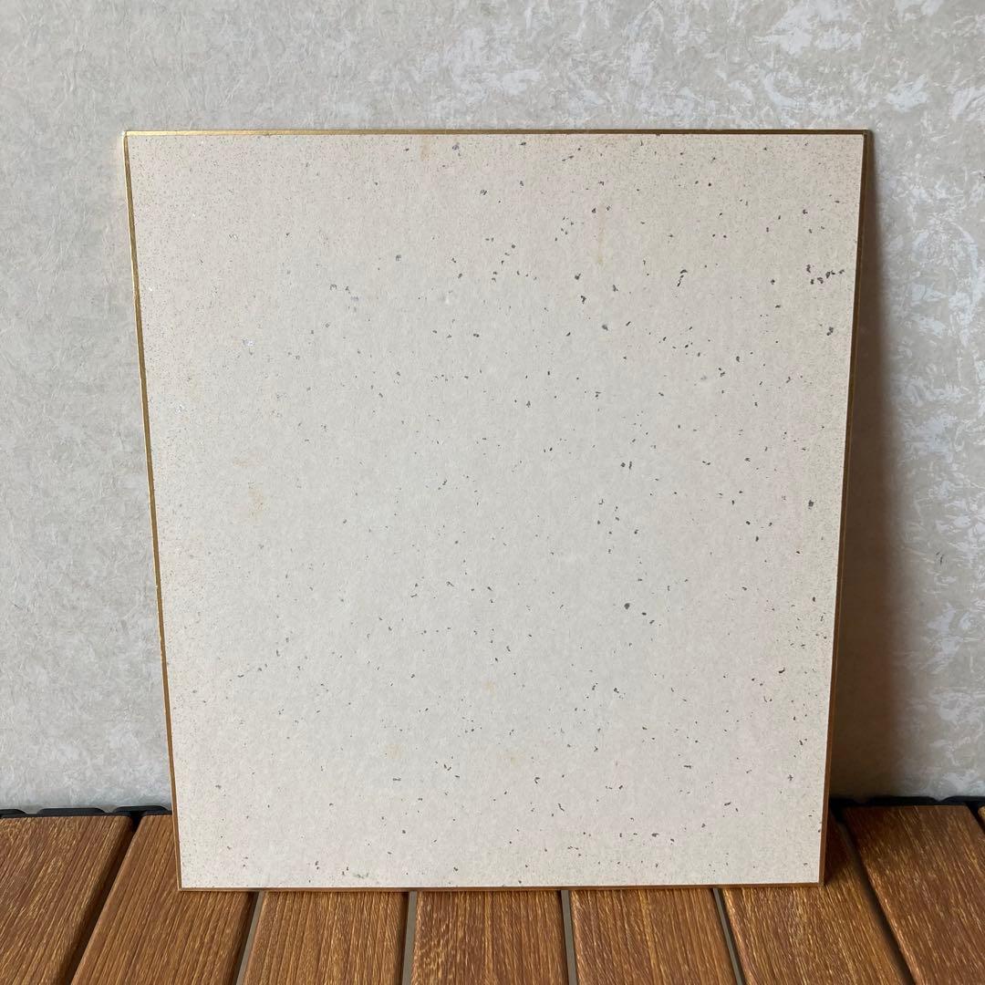 TS80 菊 色紙 絵画 日本画 芸術 伝統 工芸品 白菊 秋 季節 飾り