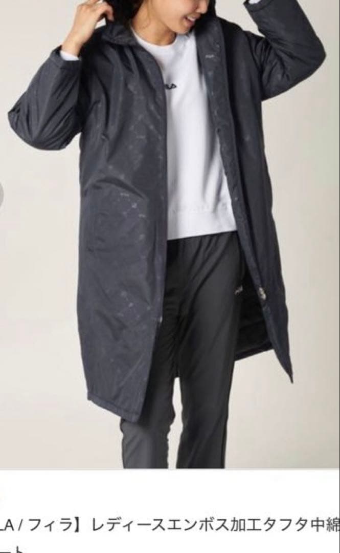 大きいサイズ　FILA フィラ　レディース　ブラック フード付きコート3L