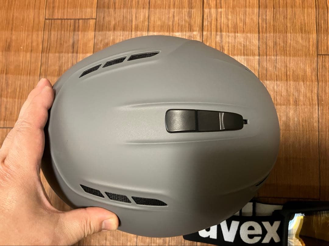 uvex ヘルメット 59-62 cm グレー ゴーグル付き