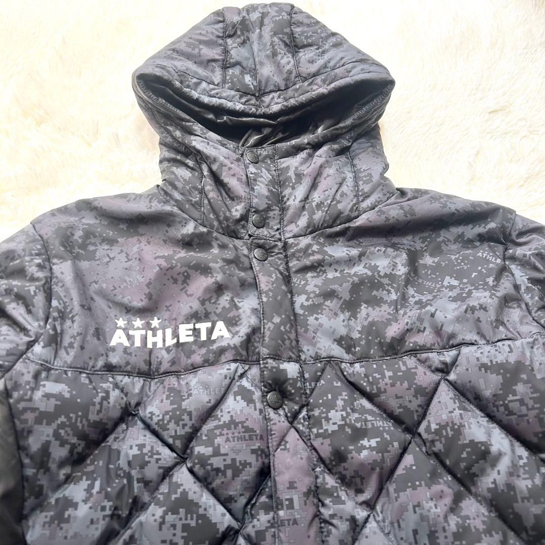 【美品】ATHLETA アスレタ ベンチコート 迷彩カモフラージュ柄 Lサイズ